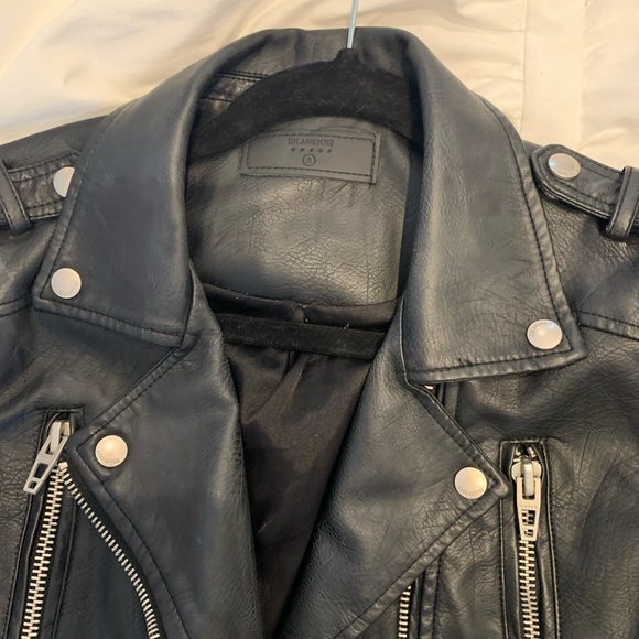 Blank NYC Black Leather Moto Jacket -Silver - Picture 2 of 3